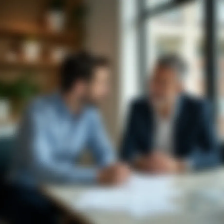 A thoughtful manager providing feedback to an employee