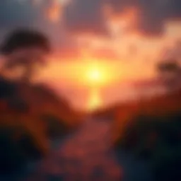 A serene landscape with a vibrant sunrise symbolizing renewal and energy