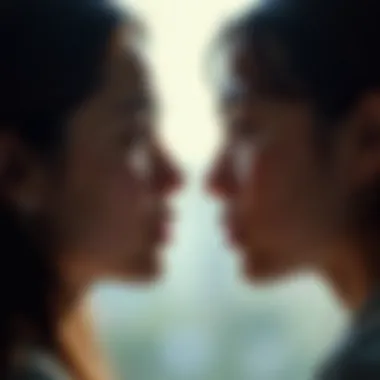 A close-up of two individuals exchanging thoughts, emphasizing clarity and understanding.