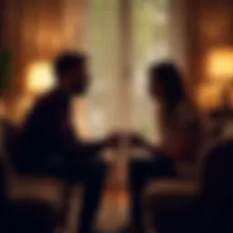 A thoughtful conversation in a cozy setting
