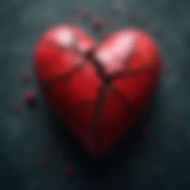 Heart of Emotional Turmoil An illustration of a heart with cracks symbolizing emotional turmoil