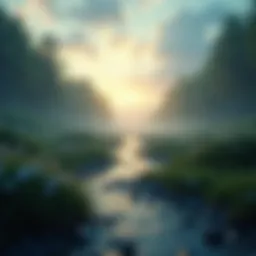 A serene landscape reflecting tranquility amidst chaos