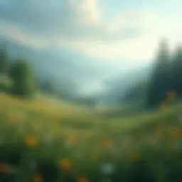 A serene landscape representing tranquility